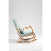 CAVINAS Linen Fabric Glider Rocking Chair with High Backrest and Lumbar Pillow,Upholstered Rocking Chairs,Nursery Accent Chair for Bedroom - 4 of 4