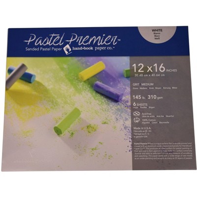Pastel Premier Sanded Pastel Paper, 12 x 16 Inches, Medium Grit, White, 145 lb, 6 Sheets
