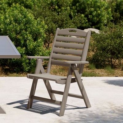 WestinTrends Malibu HDPE Adjustable Highback Folding Patio Dining Chair