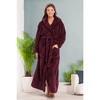 ADR Women's Robe, Plush Fleece Women's Bathrobe with Hood, Long Fluffy Fuzzy Bath Robe Pink Purple Plus Size - 3 of 4