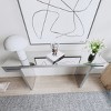 60" Mirrored Console Table with Fluted Glass Accents, Modern Full-Length Entryway Table for Living Room, Hallway or Behind Sofa-The Pop Home - 3 of 4