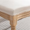 HDZNVF Set of 2 French Style Solid Wood Frame Antique Painting Linen Fabric Back Dining Chair, Beige - 4 of 4
