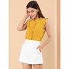 INSPIRE CHIC Women's Ruffled Curved Hem Business Office Vintage Sleeveless Blouse - 2 of 4
