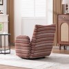 CAVINAS Modern Swivel Leisure Chair,Sofa Lounge Chair with Striped Fabric,Metal Base,Sand-Rimmed Boucle Armrest Chair for Living Room,Bedroom - 2 of 4