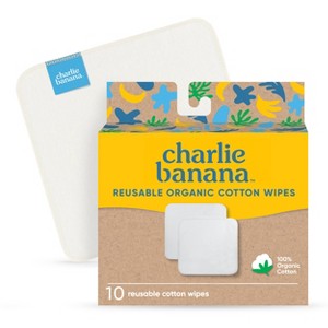 Charlie Banana Organic Cotton Baby Wipes - 10ct - 1 of 4