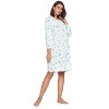 Casual Nights Women's Long Sleeve Pointelle Embroidered/Square Neck Nighgown - 3 of 4