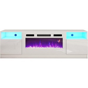 AMERLIFE TV Stand with Fireplace, LED Light Entertainment Center - 1 of 2
