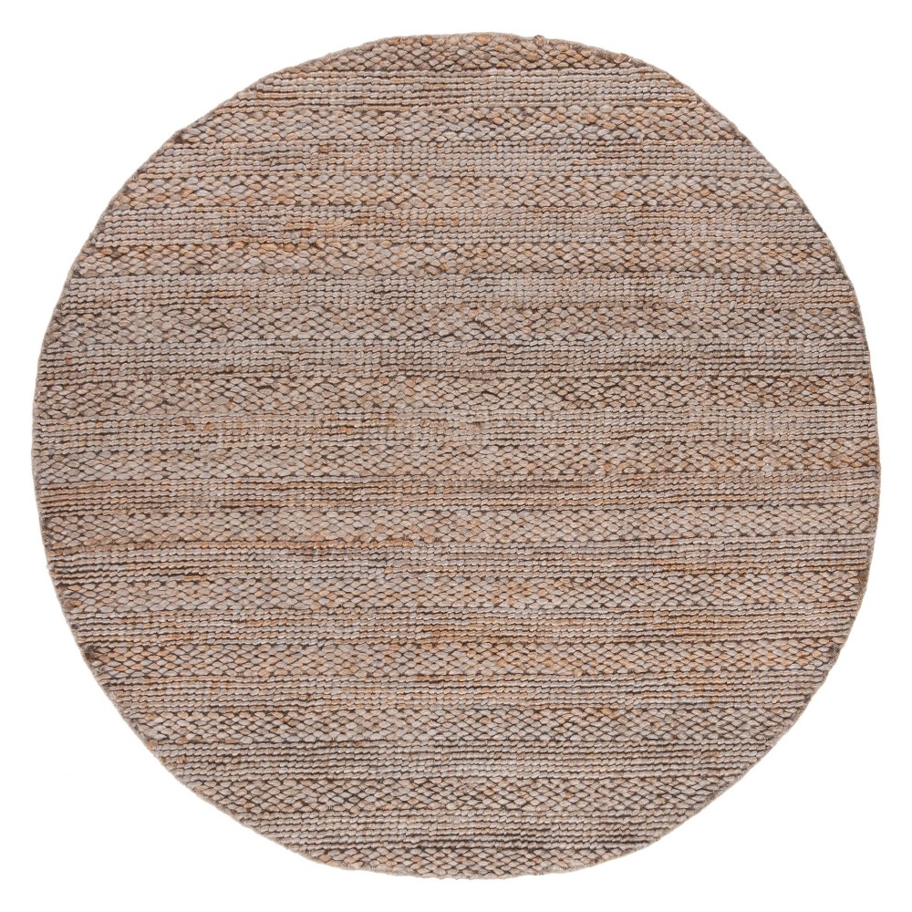 6' Solid Woven Round Area Rug Beige - Safavieh