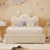 Bed Frame with Adjustable Upholstered Headboard, with Storage Drawers Princess Bed Frame for Kids, No Box Spring Needed, Easy Assembly - 3 of 4