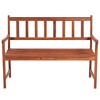 vidaXL Outdoor Patio Bench, Wooden Garden Bench with Cushion, Park Outdoor Bench for Patio Porch Poolside Balcony, Retro Style, Solid Wood Acacia - 3 of 4