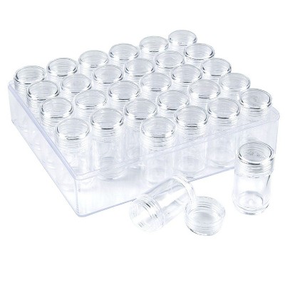 Photo 1 of 30-Pack Clear Bead Storage Containers w/ Box Plastic Pot Jars for Craft Supplies