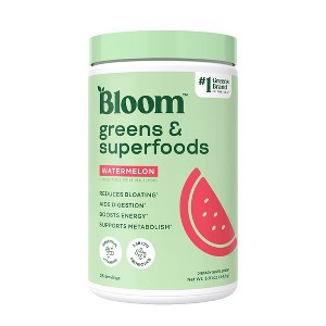 BLOOM NUTRITION Greens and Superfoods Powder - Watermelon - 5.01oz/25 Servings - 1 of 4