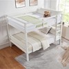 MAYEERTY Full over Full Bunk Bed with Ladder, Wooden Bed Frame with High Guardrail and Ladder for Kids, No Box Spring Needed, White - 3 of 4