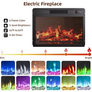 Electric Fireplace, Farmhouse, for Living Room, Bedroom,Iron 23-inch built-in electric fireplace (imitation firewood) , 6-level color options - 1 of 1