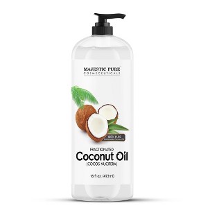 Majestic Pure Fractionated Coconut Oil - Massage Oil & Carrier Oil for Skin, Hair, & Body - 16 Fl Oz - 1 of 4