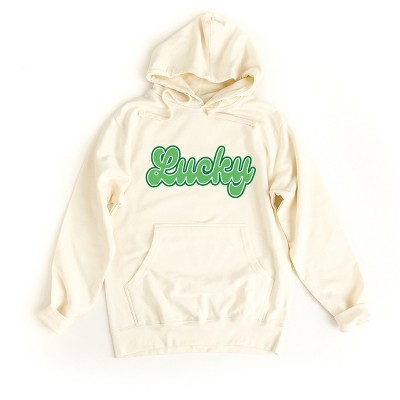Simply Sage Market Women's Graphic Hoodie Green Lucky Cursive