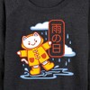 Women's - Instant Message - Rainy Day Kawaii Cat Lightweight French Terry Wide Neck Long Sleeve Graphic Shirt - 2 of 4