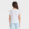 Girls' Short Sleeve 4th of July 'Ice Cream' Flip Sequin T-Shirt - Cat & Jack™ White - 4 of 4