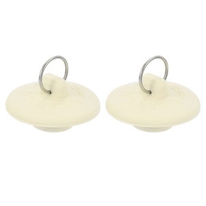 Unique Bargains Kitchen Bathroom Laundry Rubber Hanging Ring Sink Bathtub Drain Stoppers White - 1 of 4