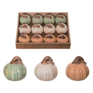 Transpac Dolomite Iridescent Mini Pumpkin Decor for Fall - Charming Decorative Object for Autumn Home Accents - 1 of 1