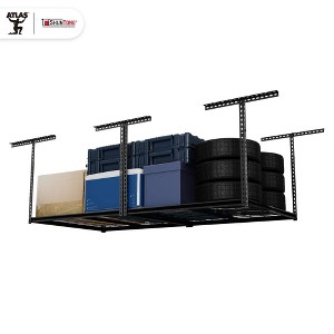 Shuntong 4'x8' The Atlas Pro Overhead Garage Storage Rack 1100 lbs Weight Capacity Hammertone Finish Black - 1 of 4