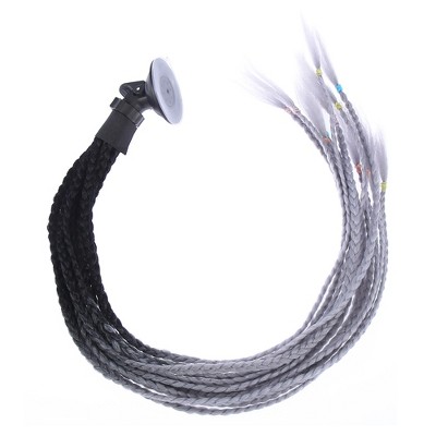 Unique Bargains Helmet Decor Gradient Ponytail Black Gray 25 inches