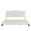 NicBex Upholstered Platform Bed Frame with Curved Tufted Headboard,Linen Bed Frame for Bedroom,Beige - 4 of 4