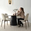 5-Piece Round Dining Table Set, 46'' Black Table with 4 Upholstered Armless Chairs, Modern Kitchen & Set, Space-Saving Furniture-Maison Boucle - 2 of 4