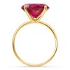 Pompeii3 Ruby Sidways Solitaire Ring 14k Yellow Gold Lab Created - 3 of 4