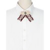 INSPIRE CHIC Women's Bowknot Multicolored Braided Tweed Ribbon Furry Brooch Ties - 4 of 4