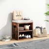 Racxily Small Shoe Bench with Storage & Cushion, Entryway Seating Organizer with Shoe Rack - 2 of 4