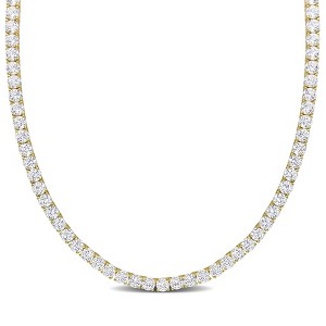 EVERLY JEWELRY | Yellow Plated Sterling Silver 33.00 CT TGW Created White Sapphire Necklace, 17-inch - 1 of 4