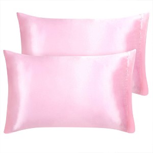 PiccoCasa Satin Silky Machine Washable Envelop Closure Pillowcases for Hair and Skin 2 Pcs - 1 of 4