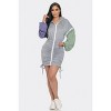 Slickblue Women's Mini Dress, Detachable Sleeves with Front Zipper, Ruched Style, Color Options, Size S-L - 3 of 4