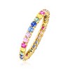 Ross-Simons 1.20 ct. t.w. Multicolored Sapphire Eternity Band in 14kt Yellow Gold - 3 of 4