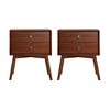 Greenberg 2 Drawer Mid-Century Modern Solid Wood Nightstand - Saracina Home - 3 of 4