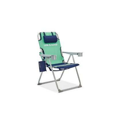 Outdoor Backpack Lawn Chair with Silver Frame & Green Sun - Life is Good