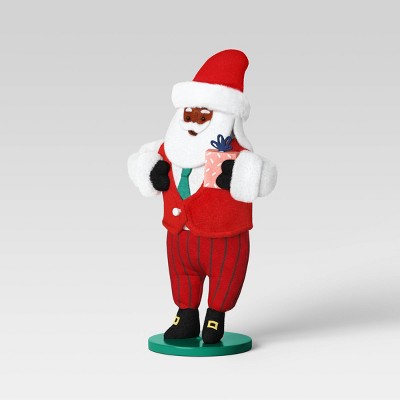 Santa Fabric Dog Figurine Wearing Scarf and Hat with Christmas Gifts -  Wondershop™