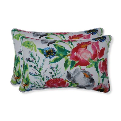 2pk Flower Mania Petunia Rectangular Throw Pillows Pink - Pillow Perfect
