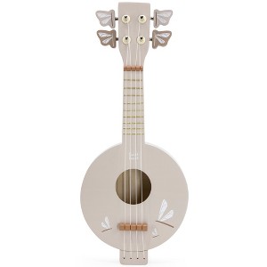 Label Label:  Wooden Banjo Toy - Tan, Dragonfly Design, Kids Ages 3+ - 1 of 4