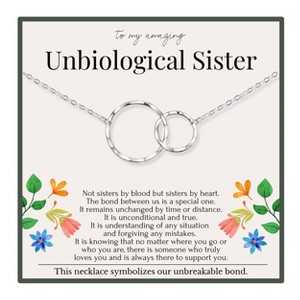 HOPE LOVE SHINE Unbiological Sister 2 Ring Necklace – Soul Sister Friendship Jewelry for Best Friend Gift - 1 of 4