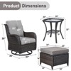 Gymojoy Outdoor Swivel Chair with Ottoman High Back Glider Chair with Soft Cushion - 2 of 4