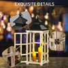 Aghana Digitals 2-Pack Rustic Wooden Metal Lanterns, 31"/21" Hanging Indoor/Outdoor Decor, Black & - 3 of 4