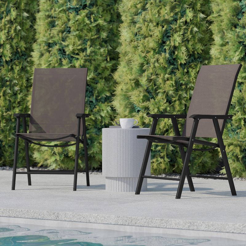 Flash Furniture Paladin Outdoor Folding Patio Sling Chair (2 Pack), 4 of 12
