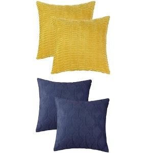 REGALWOVEN 4 Pcs Modern Solid Texture Throw Pillow Covers - 1 of 4