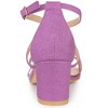 Allegra K Women's Breezy Glitter Opened Toe Crisscross Strap Chunky Sandals - 3 of 4