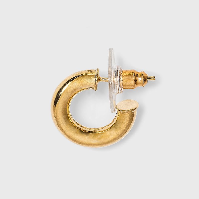 14K Gold Plated Tube Hoop Post Drop Earrings - A New Day&#8482;, 4 of 8