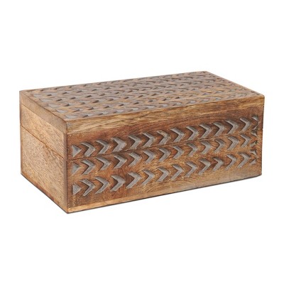 Mela Artisans Arrow Handcrafted Box in Gray Finish - Medium