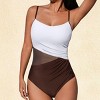 Women's Colorblock Mesh Insert Back Hook One-Piece Swimsuit - Cupshe - 4 of 4