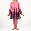 The Pink Picket Fence Louise Twirl Dress Set – Dress, Cotton Leggings, Scrunchie & Headband – Pink - 3 of 4